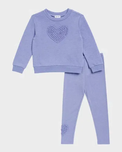 Splendid Kids' Girl's Ruffle Hearts Two-piece Set In Myst