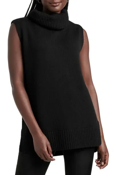 Splendid Jackie Sleeveless Turtleneck Sweater In Black