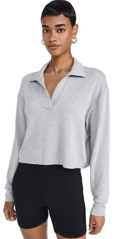 Splits59 Joan Fleece Polo Sweatshirt Heather Grey