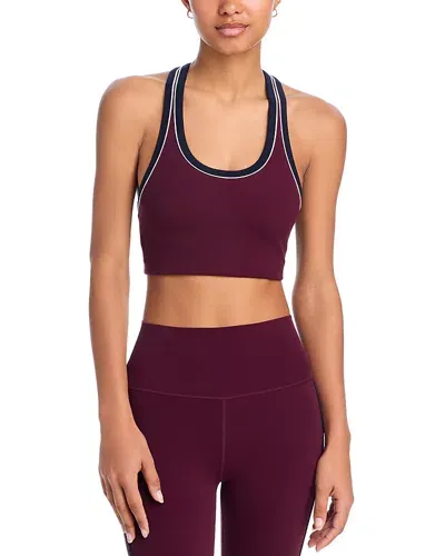 Splits59 Robbie Airweight Sports Bra In Dark Cherry/indigo