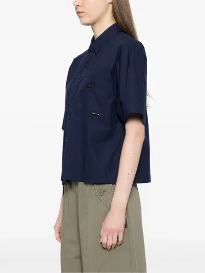 Sport B. By Agnès B. Dino-embroidered Short-sleeved Shirt In Blau