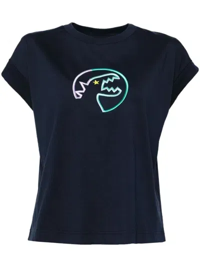 Sport B. By Agnès B. Dino-embroidered T-shirt In Blue