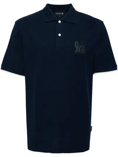 Sport B. By Agnès B. Dinosaur Embroidered Polo Shirt In Blue