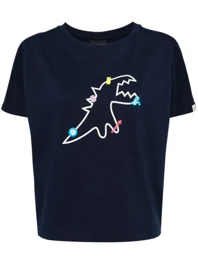 Sport B. By Agnès B. Dinosour Print Short Sleeves T-shirt In Blue