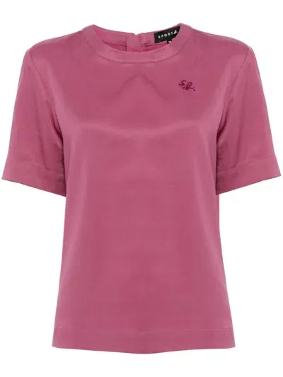 Sport B. By Agnès B. Logo-embroidered Blouse In Purple