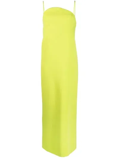 Sportmax Curved Neckline Maxi Dress In Green