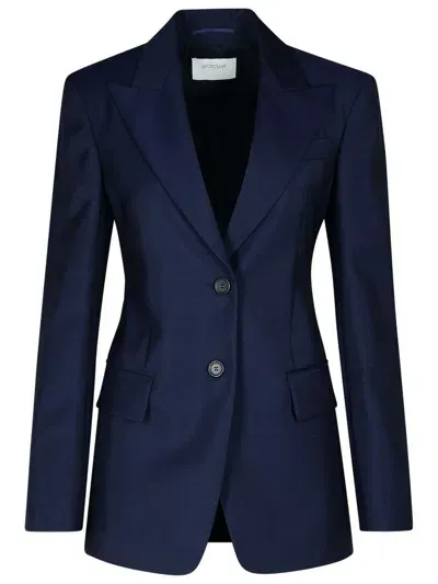 Sportmax 'benares' Blue Wool Blend Blazer