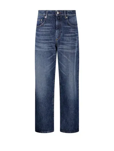 Sportmax Button Detailed Straight Leg Jeans In Blue