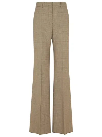 Sportmax Checked Flared Pants In Brown