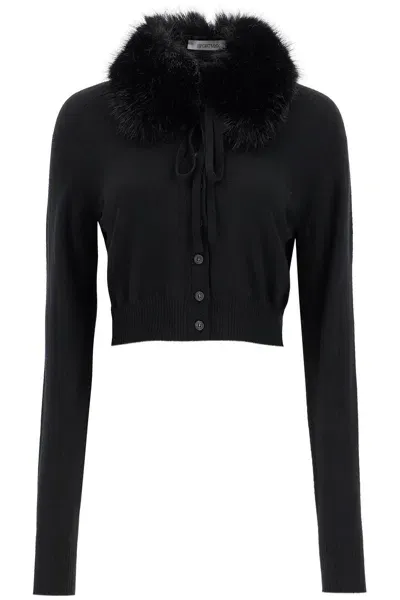 Sportmax Detachable Collar Cardigan In Black