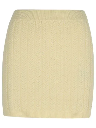 Sportmax Earry1 White Wool Blend Skirt In Neutrals