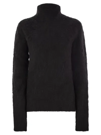 Sportmax Elgar Alpaca Blend Seamless Jumper In Black