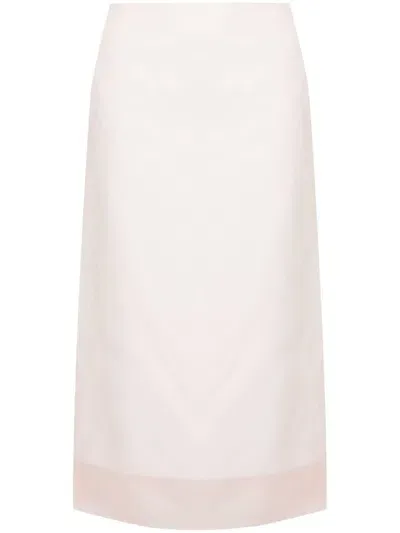 Sportmax Fashion Silk Midi Skirt In Pink