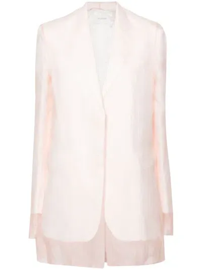 Sportmax Fashion Silk Single Breasted Jacket In Pink