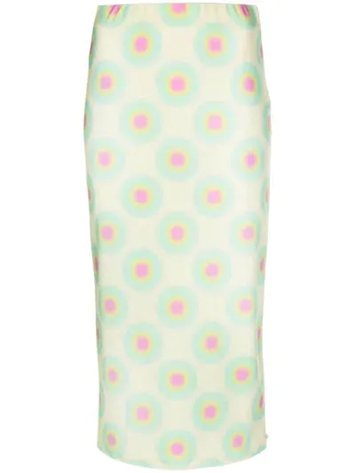 Sportmax Graphic-print Midi Skirt In Yellow