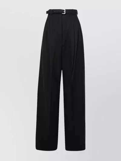 Sportmax Kiens Wool High Waisted Wide Pants In Grey