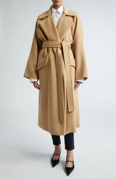 Sportmax Orense Beige Wool And Cashmere Blend Coat In Brown