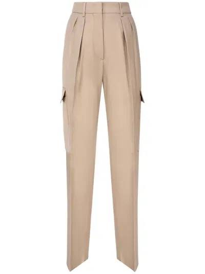 Sportmax Pleat-detail Cargo Trousers In Brown