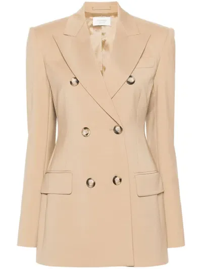 Sportmax Pre Wool Double Breasted Jacket In Neutral