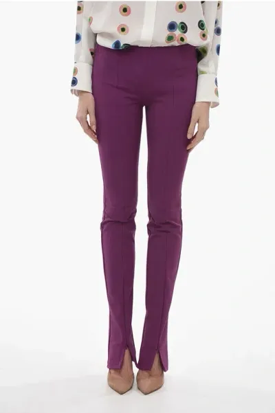 Sportmax Double Tech Stretch Skinny Pants In Purple