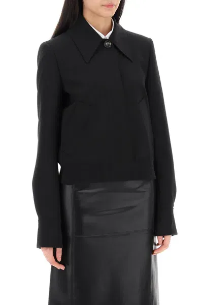 Sportmax Stretch Wool Bomber Jacket In Black