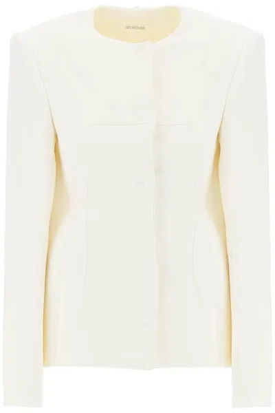 Sportmax "tailored And Cocoon-shaped In White,neutro