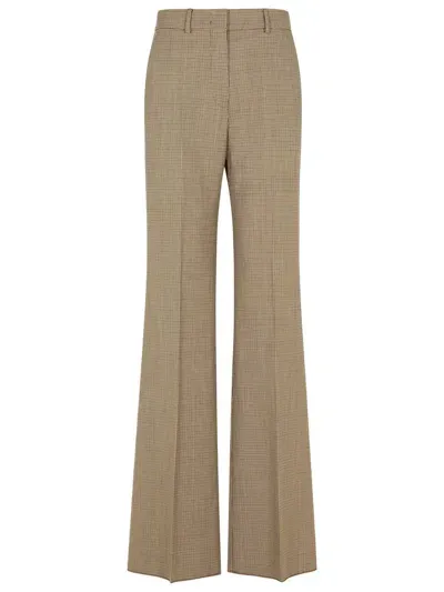 Sportmax Teso Brown Virgin Wool Blend Pants In Neutrals