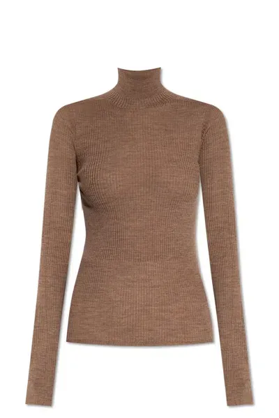 Sportmax Turtleneck Knitted Jumper In Brown