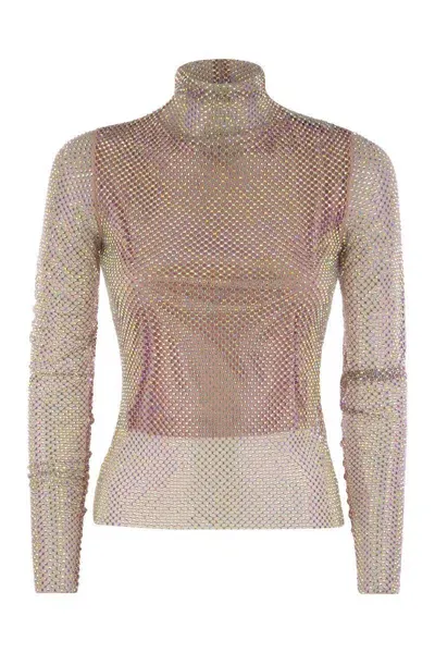 Sportmax Valdai - Net Mock-up With Rhinestones In Purple