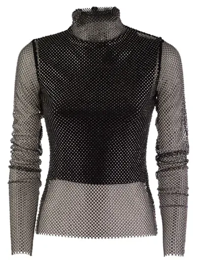 Sportmax Valdai Net Mock Up With Rhinestones In Black