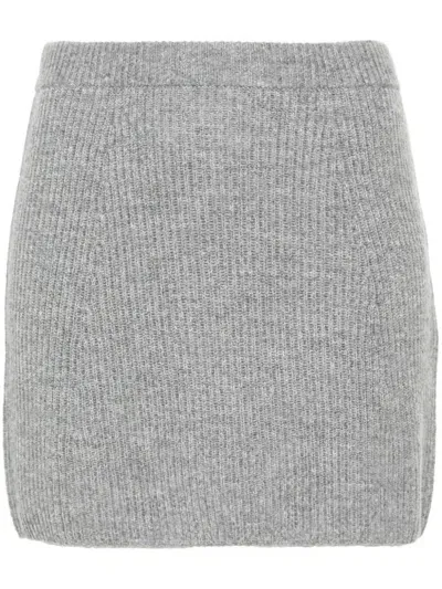 Sportmax Wool Knitted Skirt In Grey