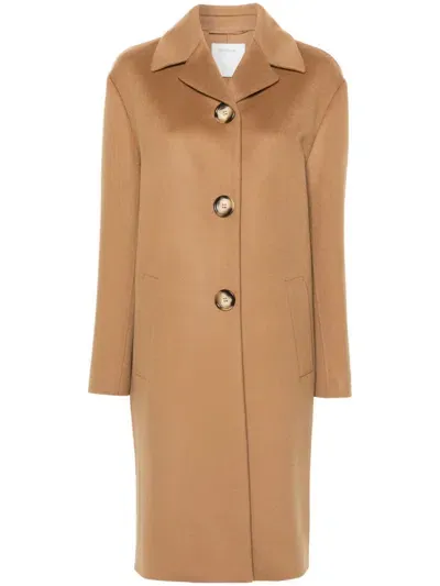 Sportmax Wool Midi Coat In Brown