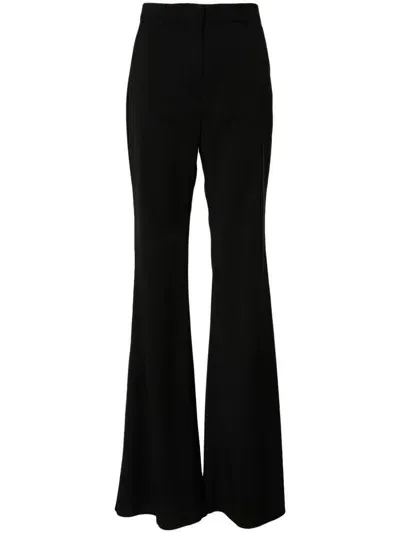 Sportmax Flared-leg Wool Tailored Trousers In Black