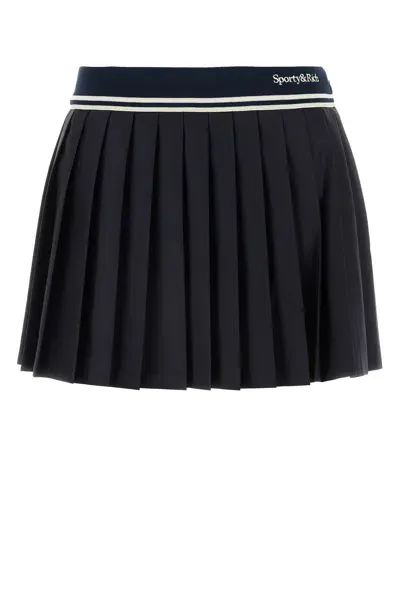 Sporty And Rich Womens Sporty & Rich Abigail Pleated Wool Mini Skirt In Multi