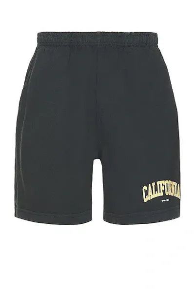 Sporty And Rich California Gym Shorts In Faded Black