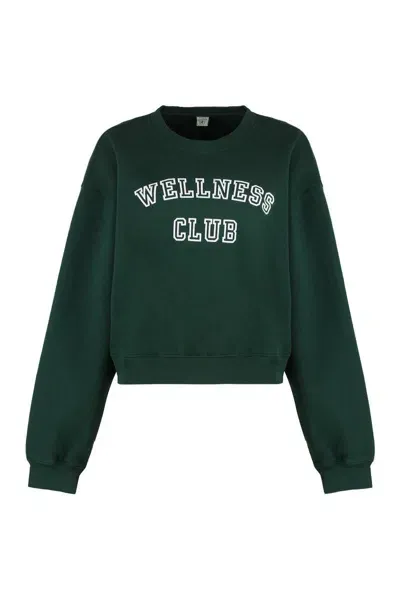 Sporty And Rich Sporty & Rich Cotton Crew-neck Sweatshirt In Green