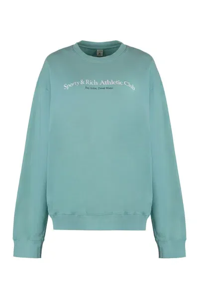 Sporty And Rich Sporty & Rich Cotton Crew-neck Sweatshirt In Green