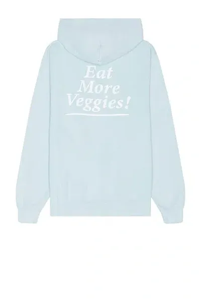 Sporty And Rich Eat More Veggies Hoodie In Baby Blue & White