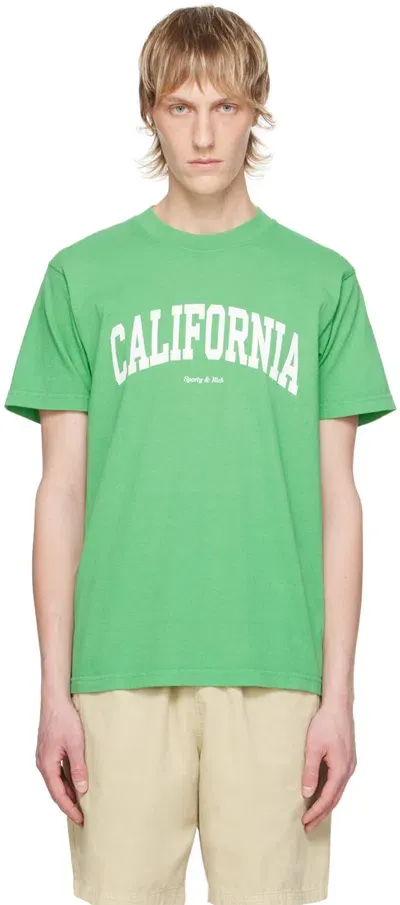 Sporty And Rich Green 'california' T-shirt In Verde