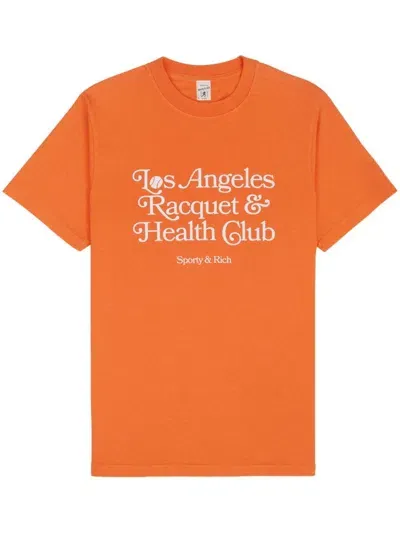 Sporty And Rich Orange ' Los Angeles Racquet Club' T-shirt