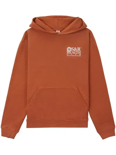 Sporty And Rich S&r Health Cotton Hoodie In Orange