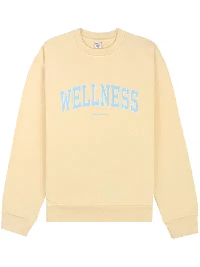 Sporty And Rich Slogan-print Sweatshirt In Yellow