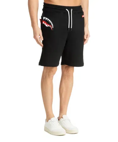 Sprayground Label Shark Track Shorts In Black