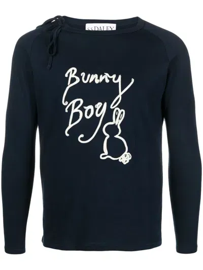 S.s.daley Bunny Boy-slogan T-shirt In Blue