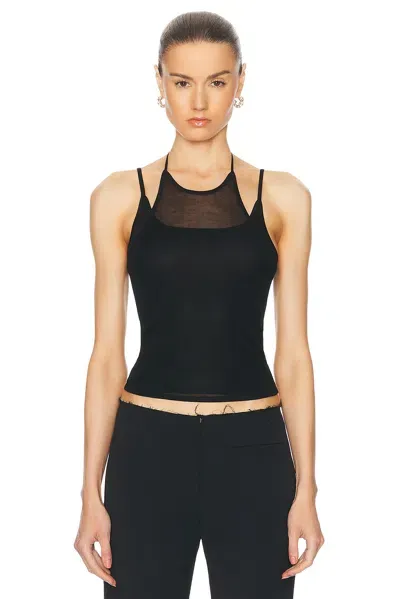 St Agni Layered Halter Tank Top In Black