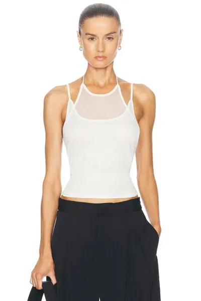 St Agni Layered Halter Tank Top In White