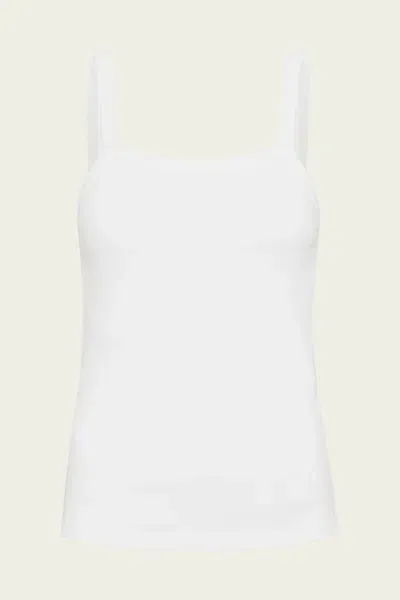 St Agni Organic Cotton Square Neck Tank In White