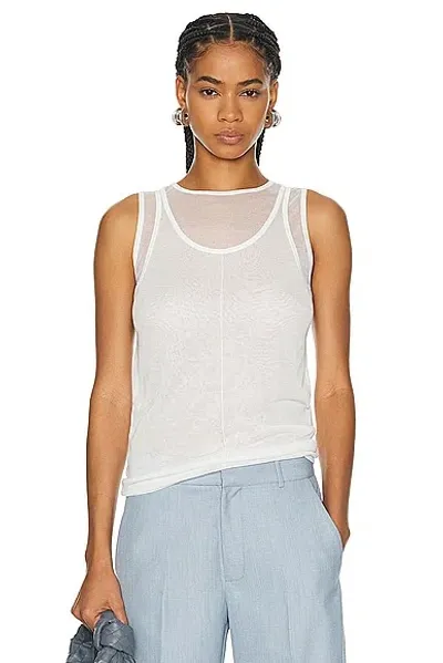 St Agni Semi Sheer Double Layer Tank Top In White