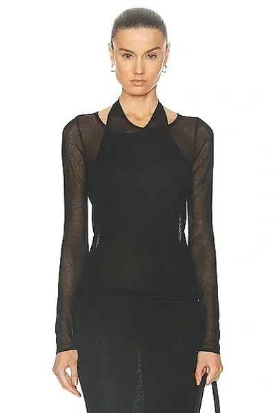 St Agni Semi Sheer Loop Top In Black