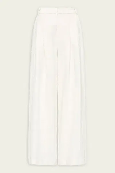 St Agni Tailored Linen Pants In Ivory In White